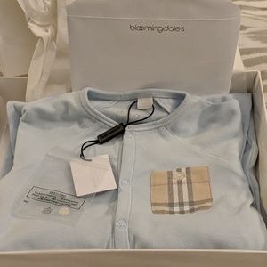 Burberry brand new 12 month blue cotton stretchie
